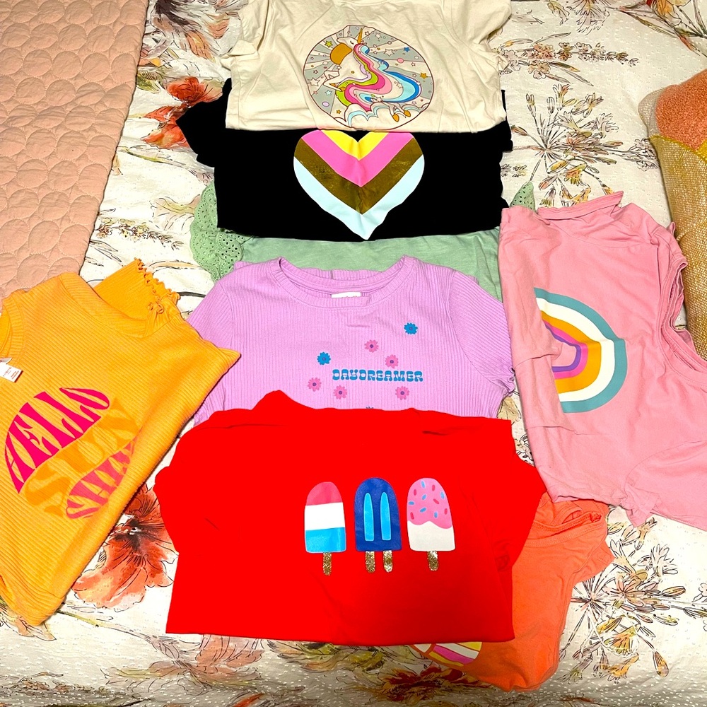 Cat and Jack girls 8 pack shirts